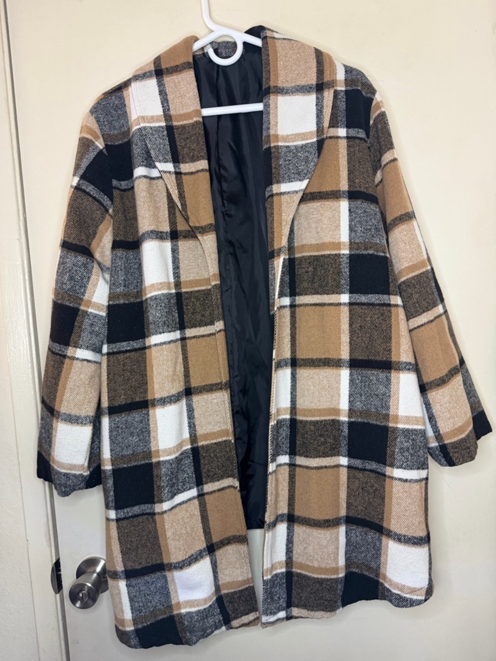 SHEIN CURVE Plaid Coat Jacket Size 2XL